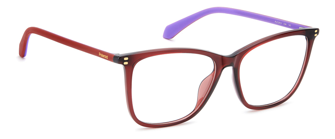 Occhiali da vista polaroid pld d614 c9a rojo cat eye femenino taglia 55mm - Vista dettagliata