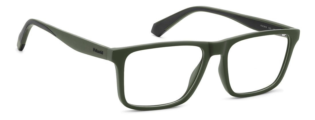 Occhiali da vista polaroid pld d618 dld verde rectangular masculino taglia 55mm - Vista dettagliata