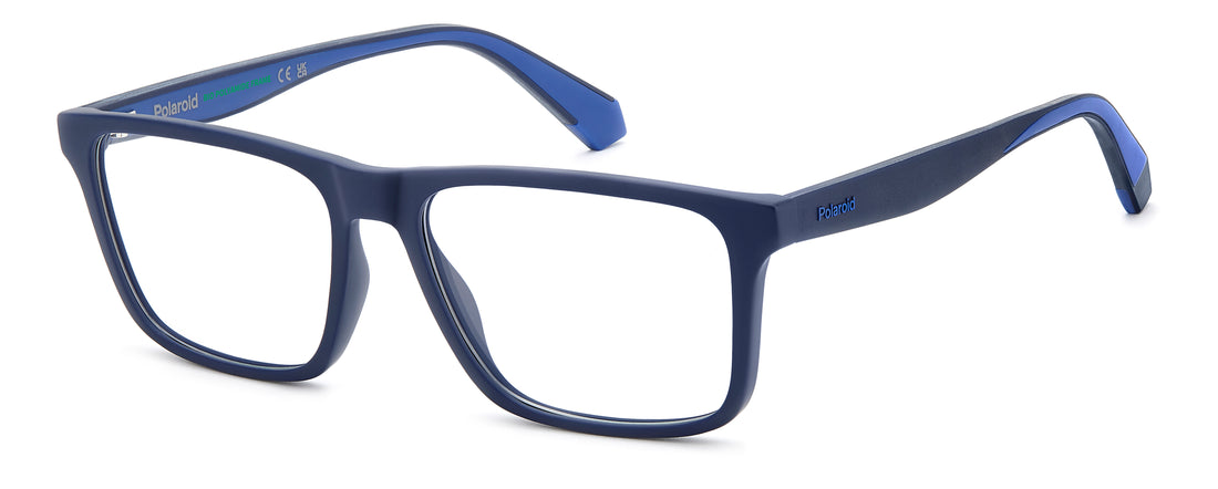 Occhiali da vista polaroid pld d618 fll azul rectangular masculino taglia 55mm - Vista principale
