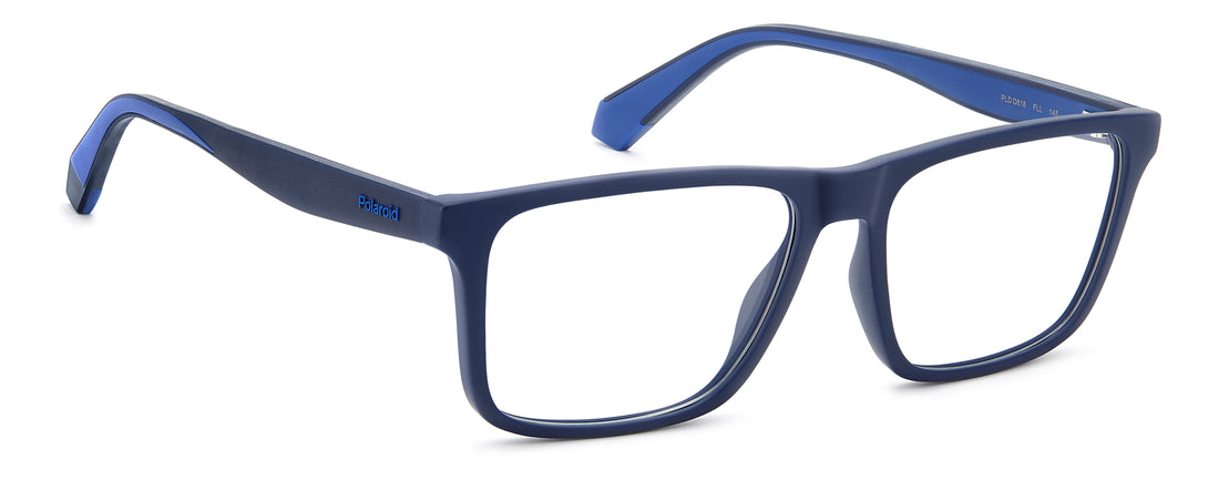 Occhiali da vista polaroid pld d618 fll azul rectangular masculino taglia 55mm - Vista dettagliata