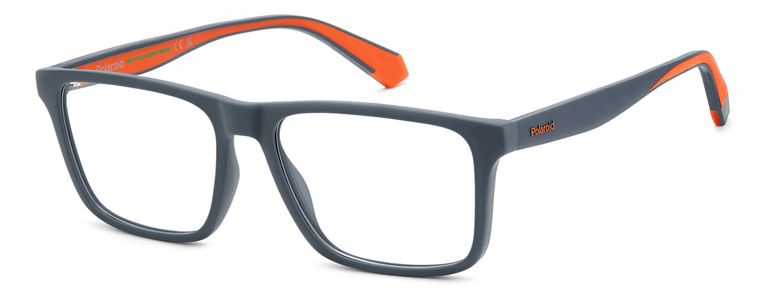 Occhiali da vista polaroid pld d618 riw grey rectangular masculino taglia 55mm - Vista principale