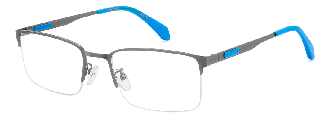 Occhiali da vista polaroid pld d619/g r80 plateado rectangular masculino taglia 56mm - Vista principale