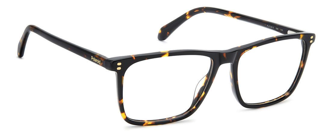 Prescription glasses polaroid pld d610 086 havana rectangular masculino size 56mm - Detailed view