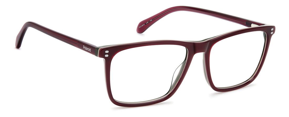 Occhiali da vista polaroid pld d610 lhf burdeos rectangular masculino taglia 58mm - Vista dettagliata