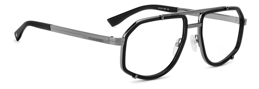 Occhiali da vista dsquared2 d2 0191 ans negro other shape masculino taglia 56mm - Vista dettagliata