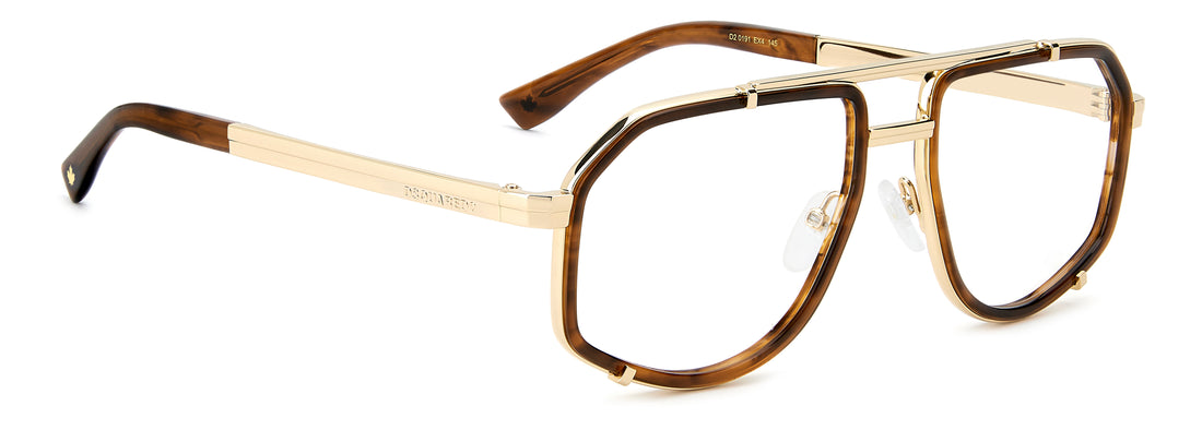 Occhiali da vista dsquared2 d2 0191 ex4 marron other shape masculino taglia 56mm - Vista dettagliata