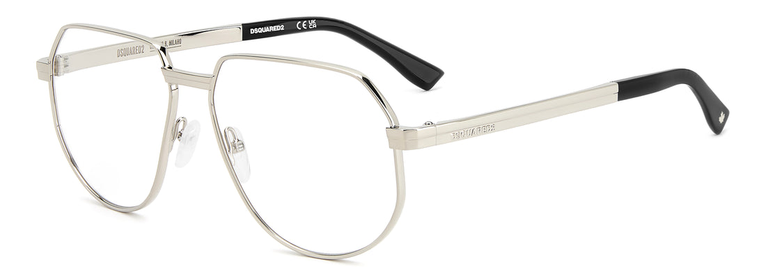 Occhiali da vista dsquared2 d2 0194 010 plateado round masculino taglia 58mm - Vista principale