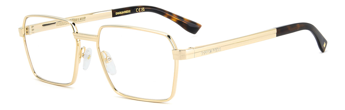 Occhiali da vista dsquared2 d2 0193 j5g dorado square masculino taglia 54mm - Vista principale