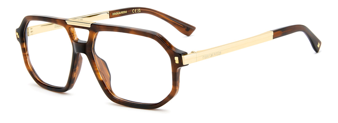 Occhiali da vista dsquared2 d2 0195 ex4 marron rectangular masculino taglia 57mm - Vista principale