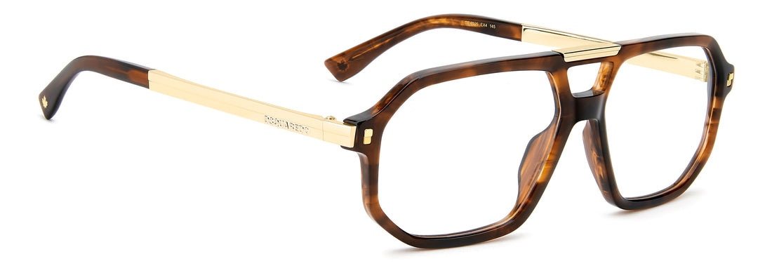 Occhiali da vista dsquared2 d2 0195 ex4 marron rectangular masculino taglia 57mm - Vista dettagliata