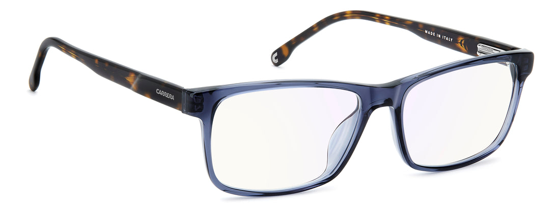Óculos graduados carrera c flex 18/g jbw 2y azul rectangular masculino tamanho 57mm - Vista de detalhe
