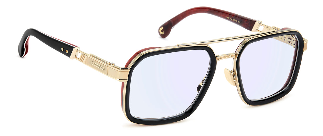 Occhiali da vista carrera ca titanio 02 n8l 2y negro square masculino taglia 57mm - Vista dettagliata