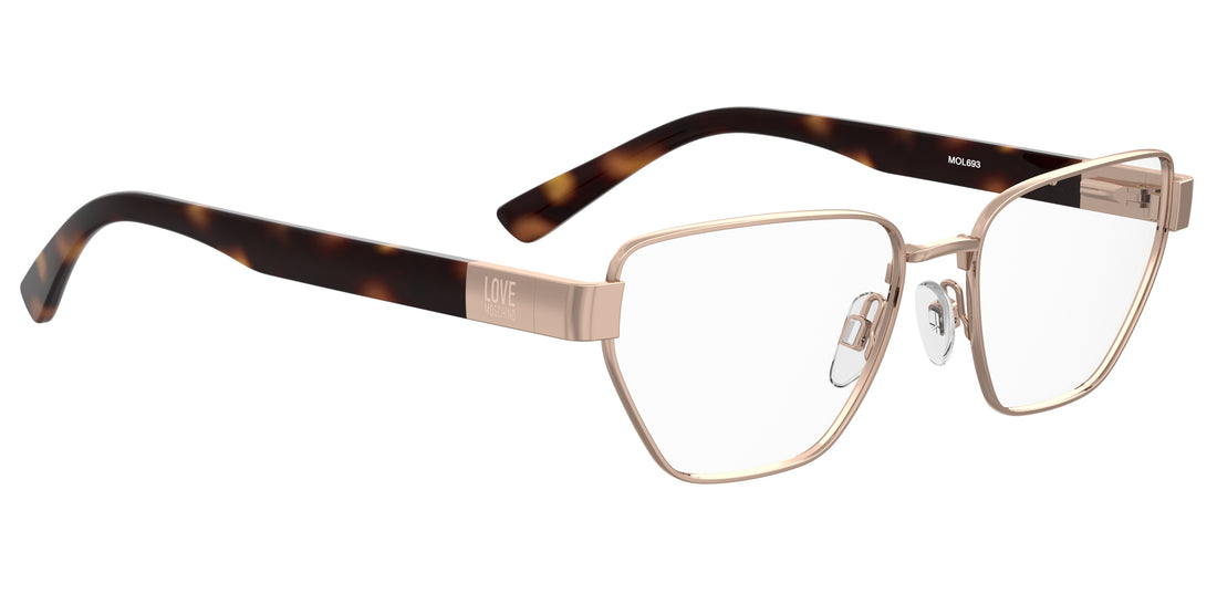 Prescription glasses moschino love mol693 ddb dorado rectangular femenino size 55mm - Detailed view
