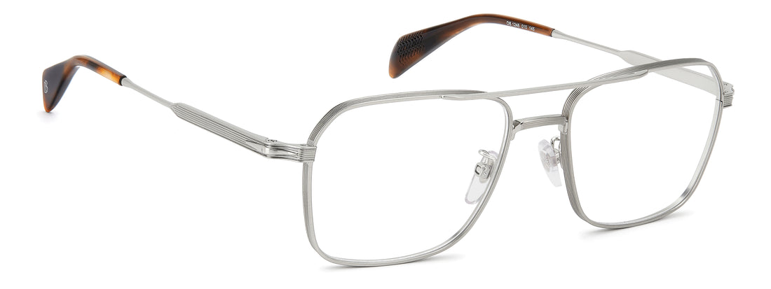 Briller david beckham db 1248 010 plateado rectangular masculino størrelse 55mm - Detaljeret visning