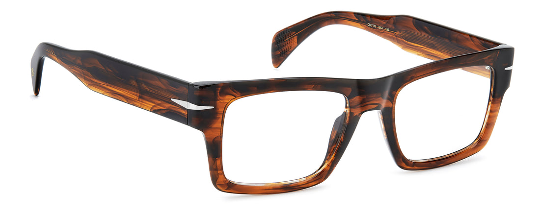Briller david beckham db 7171 ex4 marron rectangular masculino størrelse 53mm - Detaljeret visning