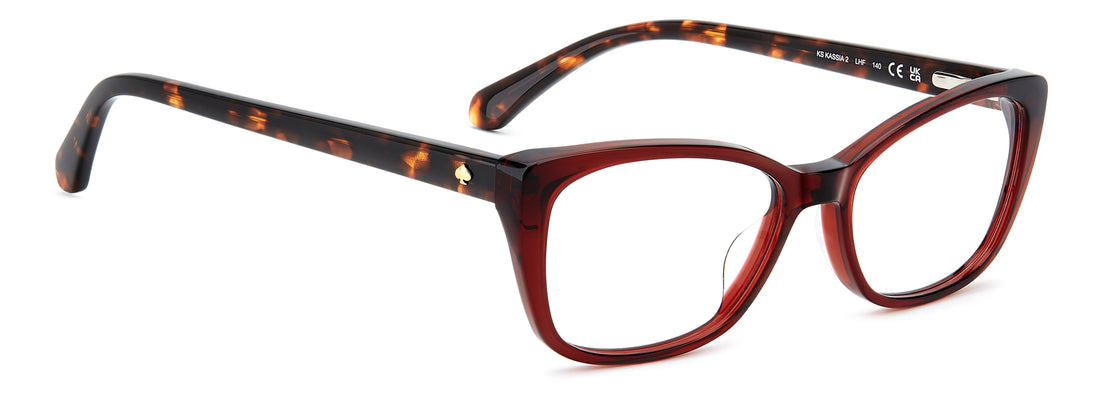 Prescription glasses kate spade ks kassia 2 lhf burdeos rectangular femenino size 52mm - Detailed view
