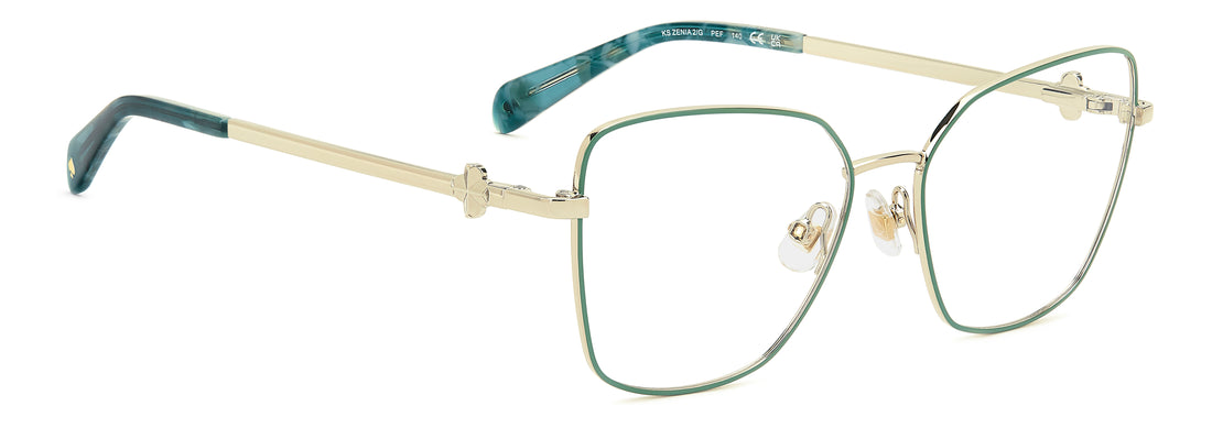 Prescription glasses kate spade ks zenia 2/g pef dorado square femenino size 53mm - Detailed view