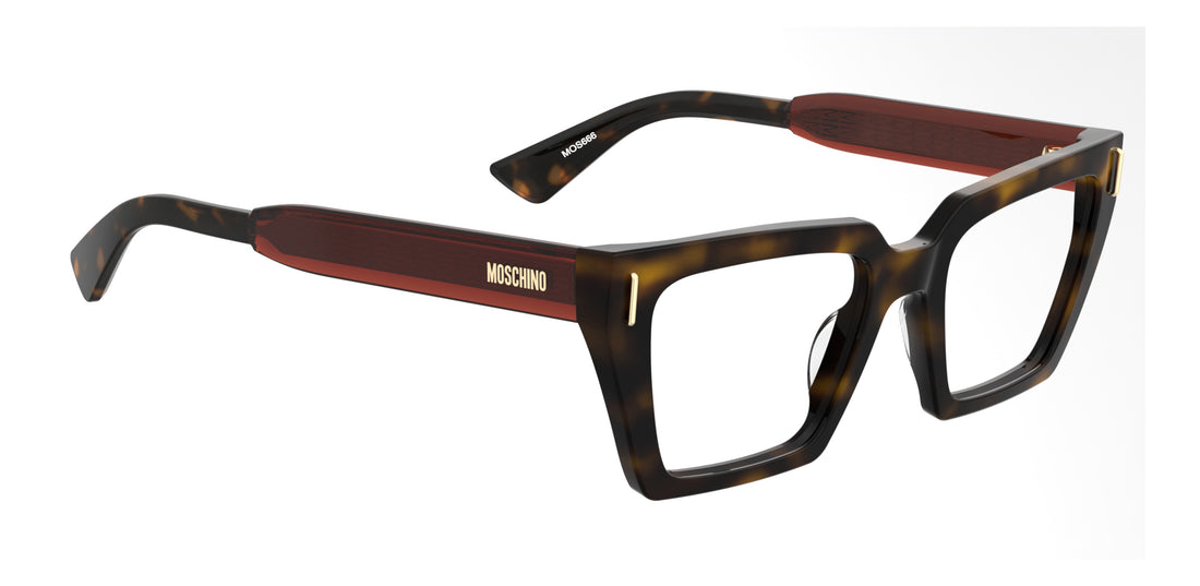 Occhiali da vista moschino mos666 9n4 havana rectangular femenino taglia 51mm - Vista dettagliata