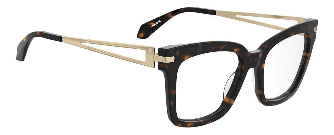 Occhiali da vista moschino mos668 086 havana rectangular femenino taglia 52mm - Vista dettagliata