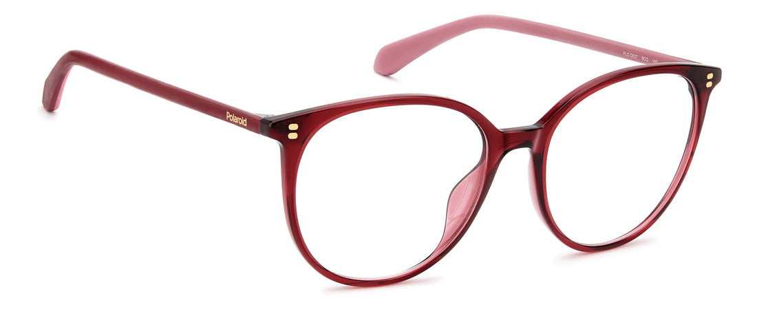 Brillen polaroid pld d627 8cq rojo round femenino maat 54mm - Detailaanzicht