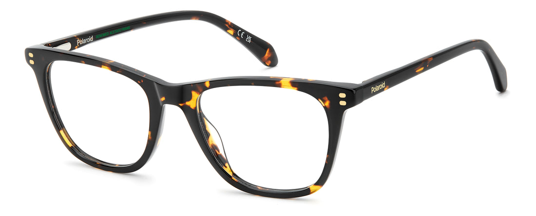 Brillen polaroid pld d634 086 havana rectangular masculino maat 51mm - Hoofdaanzicht