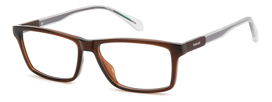 Brillen polaroid pld d635 09q marron rectangular masculino maat 56mm - Hoofdaanzicht