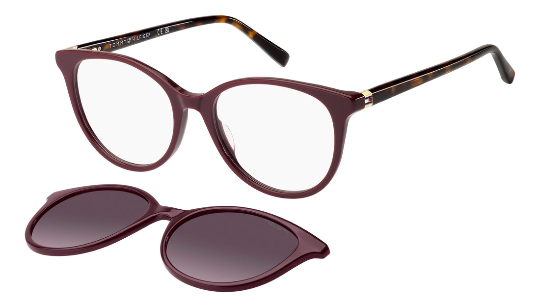 Solglasögon tommy hilfiger th 2395/c lhf xw burdeos cat eye femenino storlek 52mm - Huvudvy