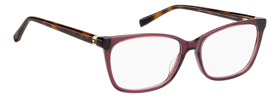 Prescription glasses tommy hilfiger th 2397 lhf burdeos rectangular femenino size 52mm - Detailed view