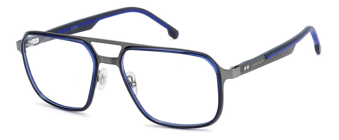 Glasögon carrera 8936 v6d plateado rectangular masculino storlek 57mm - Huvudvy