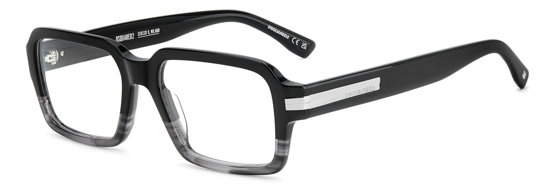 Gafas graduadas dsquared2 d2 0221 xow negro rectangular masculino talla 55mm - Vista principal