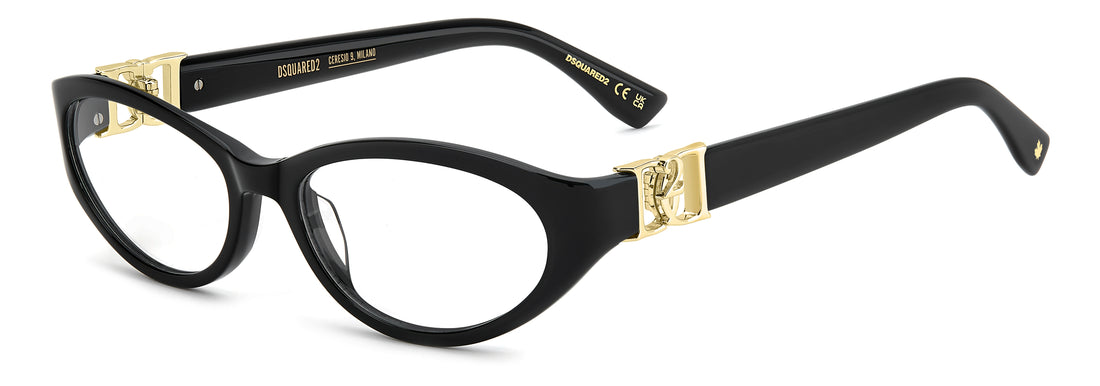 Gafas graduadas dsquared2 d2 0227 807 negro cat eye femenino talla 55mm - Vista principal