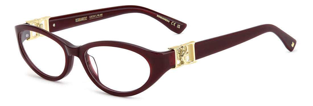 Gafas graduadas dsquared2 d2 0227 lhf burdeos cat eye femenino talla 55mm - Vista principal