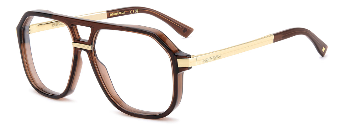 Gafas graduadas dsquared2 d2 0218 09q marron square masculino talla 58mm - Vista principal