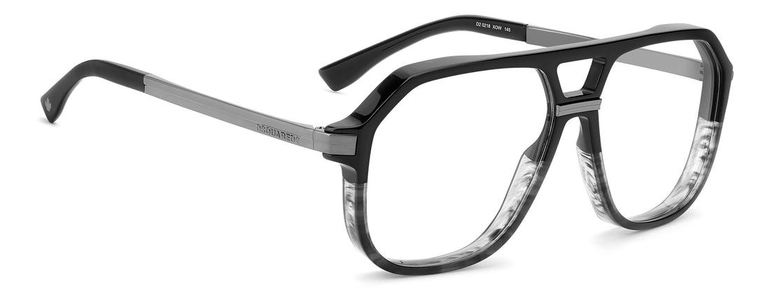 Gafas graduadas dsquared2 d2 0218 xow negro square masculino talla 58mm - Vista de detalle