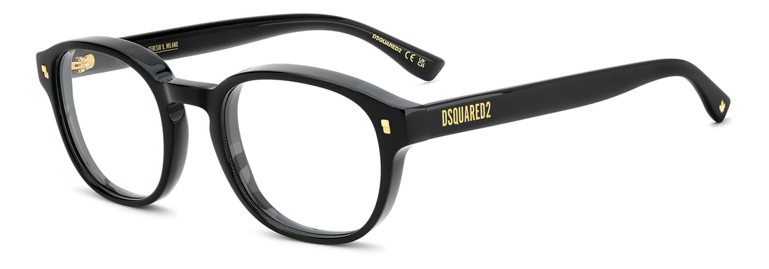 Gafas graduadas dsquared2 d2 0223 807 negro rectangular masculino talla 51mm - Vista principal