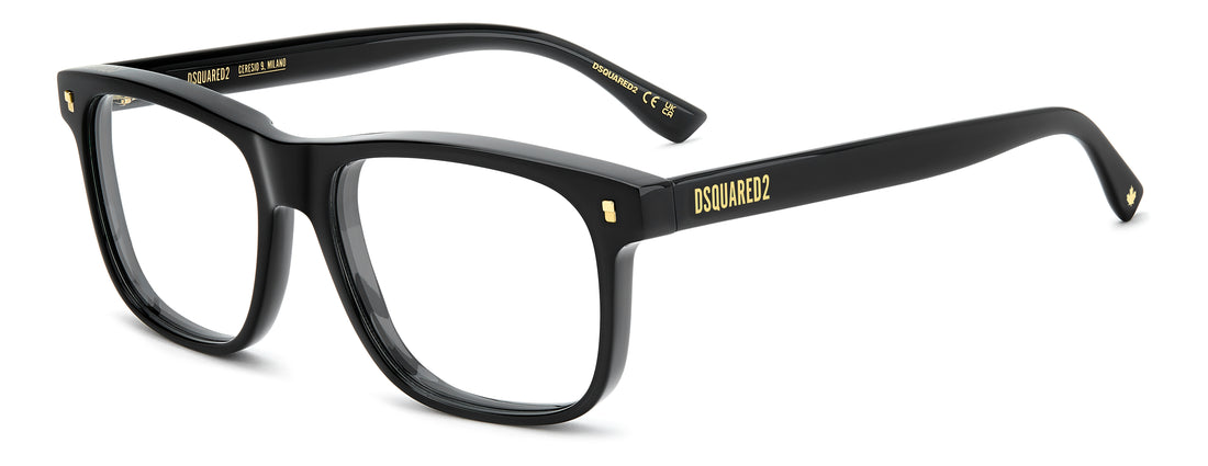 Gafas graduadas dsquared2 d2 0224 807 negro rectangular masculino talla 55mm - Vista principal