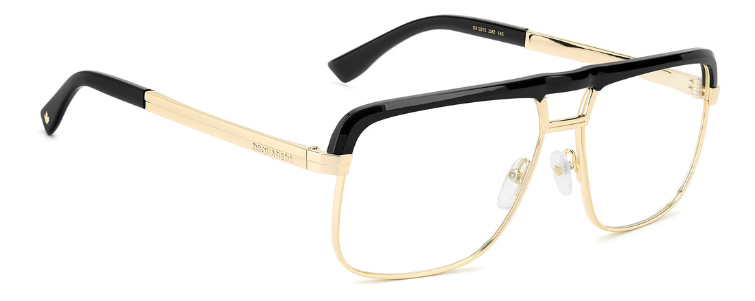 Gafas graduadas dsquared2 d2 0215 2m2 negro rectangular masculino talla 60mm - Vista de detalle