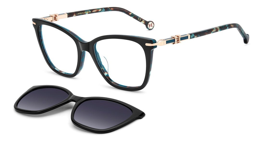 Solglasögon carolina herrera her 0422/g/c g8j wj verde rectangular femenino storlek 54mm - Huvudvy