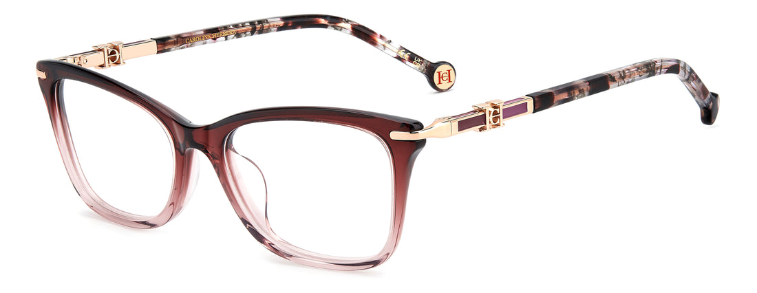 Briller carolina herrera her 0423/g 2oo rojo rectangular femenino størrelse 53mm - Hovedvisning