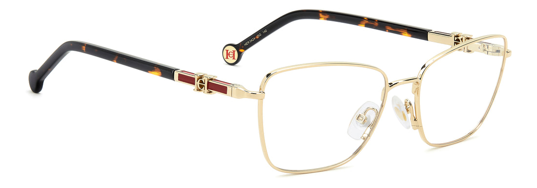 Briller carolina herrera her 0424 j5g dorado rectangular femenino størrelse 55mm - Detaljeret visning