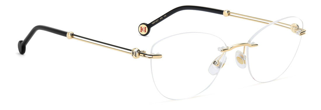Briller carolina herrera her 0427 j5g dorado cat eye femenino størrelse 55mm - Detaljeret visning