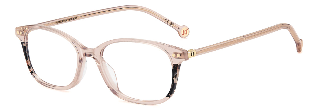 Briller carolina herrera her 0435 fwm beige rectangular femenino størrelse 52mm - Hovedvisning
