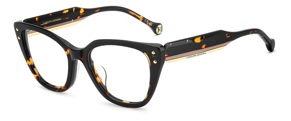 Briller carolina herrera her 0412/g 086 havana rectangular femenino størrelse 52mm - Hovedvisning
