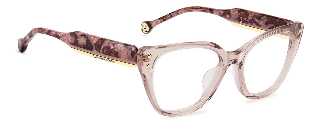 Briller carolina herrera her 0412/g fwm beige rectangular femenino størrelse 52mm - Detaljeret visning