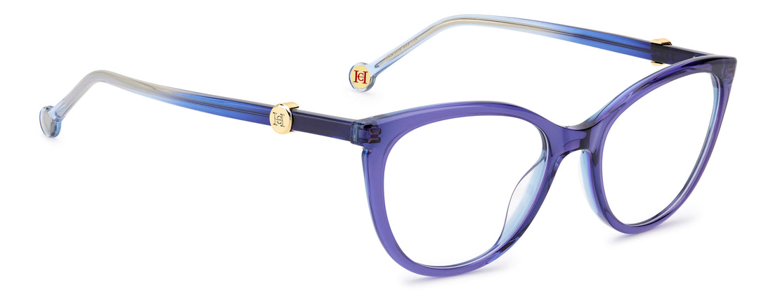 Briller carolina herrera her 0437 zx9 azul cat eye femenino størrelse 52mm - Detaljeret visning