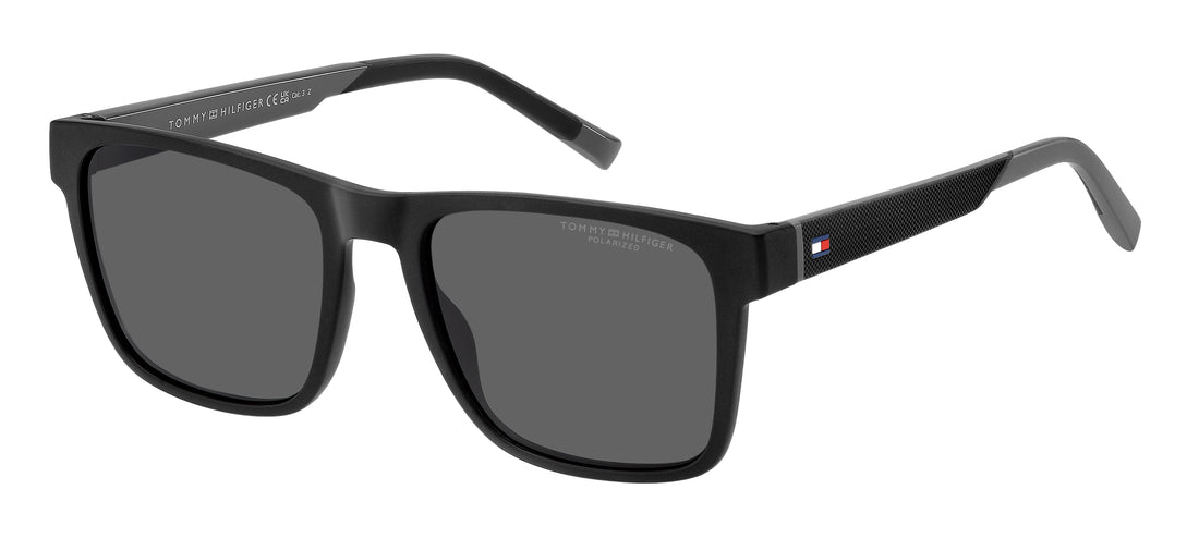 Óculos de sol tommy hilfiger th 2144/s 08a m9 negro rectangular masculino tamanho 55mm - Vista principal