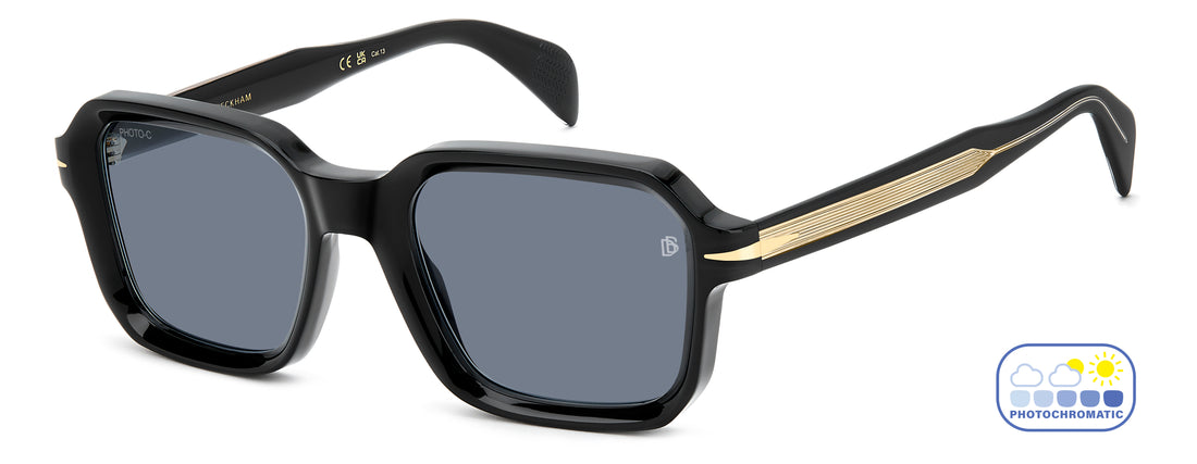 Sunglasses david beckham db 7147/s 807 qz negro square masculino size 52mm - Detailed view