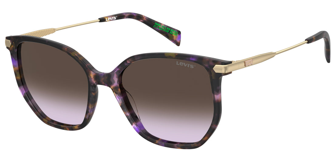 Óculos de sol levis lv 5094/s dex qr marron square femenino tamanho 54mm - Vista principal