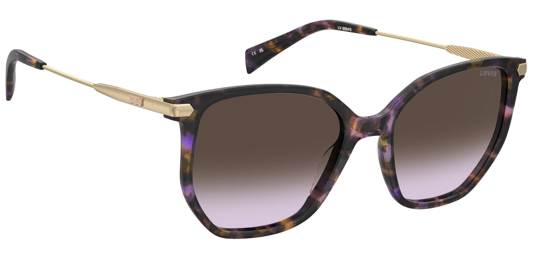 Occhiali da sole levis lv 5094/s dex qr marron square femenino taglia 54mm - Vista dettagliata