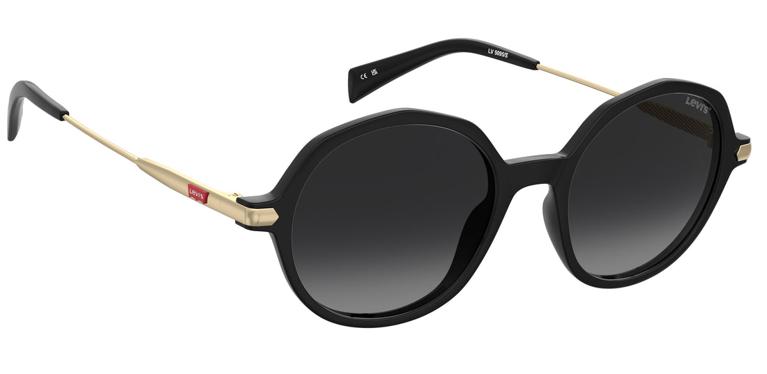 Óculos de sol levis lv 5095/s 807 9o negro oval femenino tamanho 51mm - Vista de detalhe